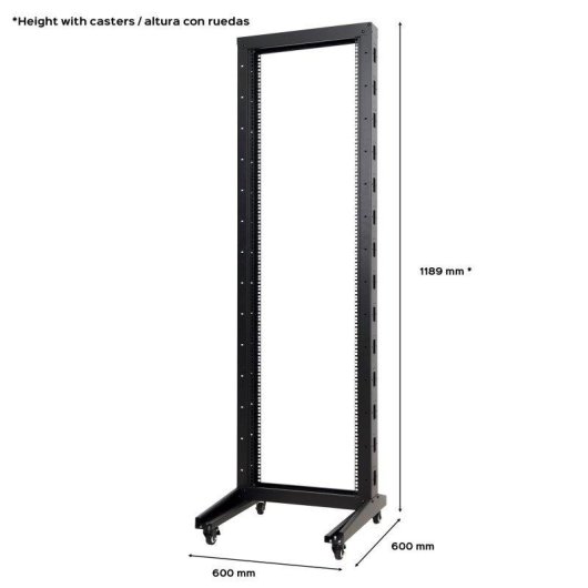 Armario rack Aiten Data F80.66.22OF 22U 2 columnas ruedas acero negro