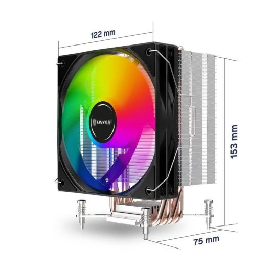 Refrigeración Aire UNYKAch Socket Intel/AMD 120mm UNYCOOL H41 ARGB Iluminación ARGB