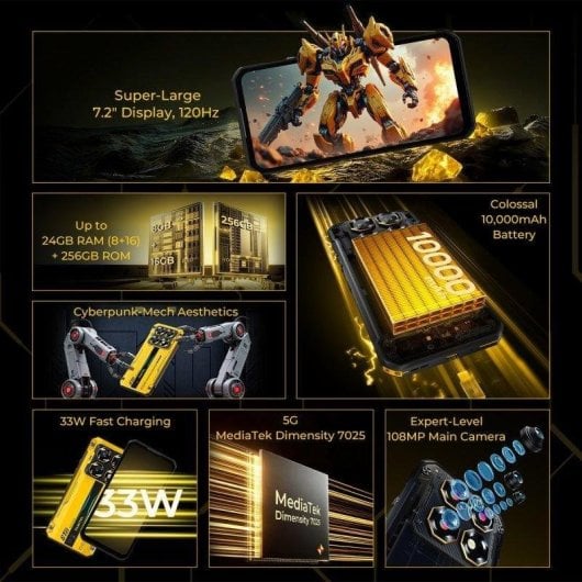 Oukitel WP60 5G 8 Go 256 Go 7,2" Orange