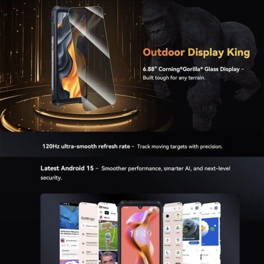 Cubot KingKong Power 5 4G 6GB 6,88" 128GB Orange Extreme Akku