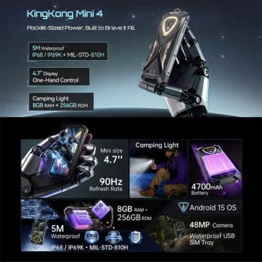 Cubot KingKong Mini 4 4G 6GB 128GB 4.7" Schwarz