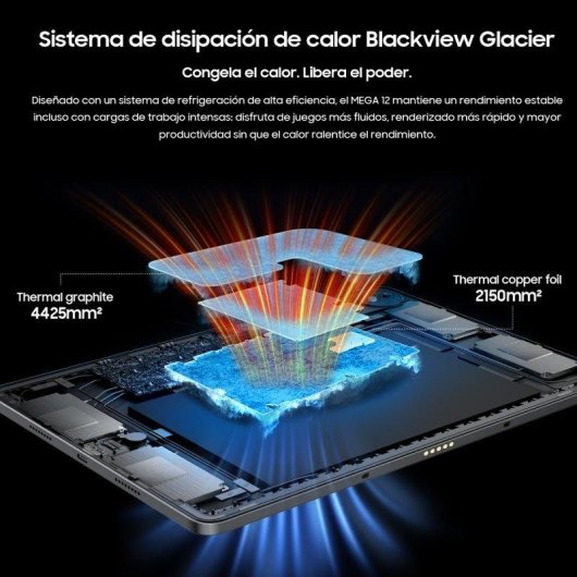 Blackview Mega 12 12.2" 256GB 5G 10000mAh Android 16 Tablet Nero con tastiera