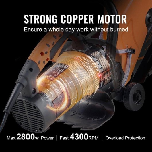 Fresadora de pared VEVOR DC355 corte húmedo 14 pulgadas 2800W 127mm