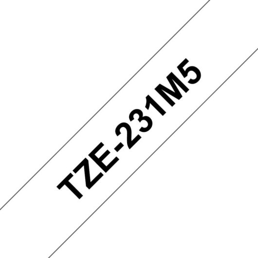 Beschriftungsband Brother TZE-231M5 Schwarz auf Weiß 12 mm 5er-Pack
