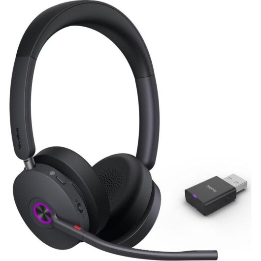 Auriculares Yealink WH68 Hybrid Teams inalámbricos USB-C/USB-A para oficina con Cancelación de Ruido negros