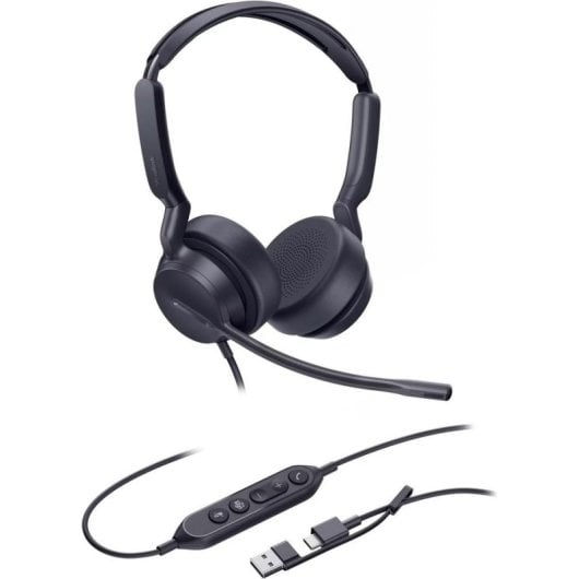 Yealink UH42 DUAL TEAMS Headset mit Kabel USB-A/USB-C für Microsoft Teams, Schwarz