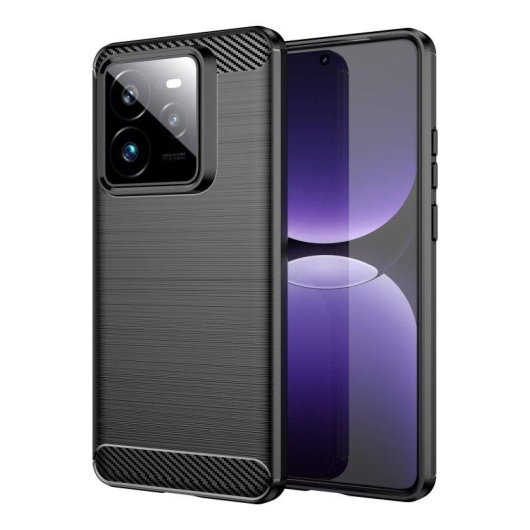 Funda para móvil Max Power Digital Fibra de Carbono Antigolpes Silicona Negra para Realme GT 7 Pro