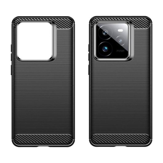 Funda para móvil Max Power Digital Fibra de Carbono Antigolpes Silicona Negra para Realme GT 7 Pro