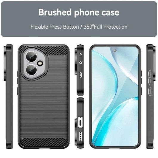 Coque pour mobile Max Power Digital Fibre de Carbone Antichoc Silicone Noir pour Honor 400