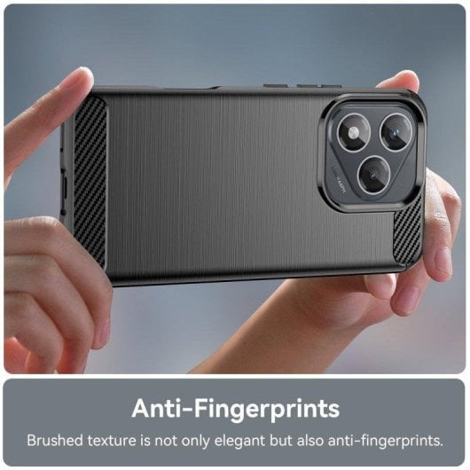 Coque pour mobile Max Power Digital Fibre de Carbone Antichoc Silicone Noir pour Honor 400 Lite