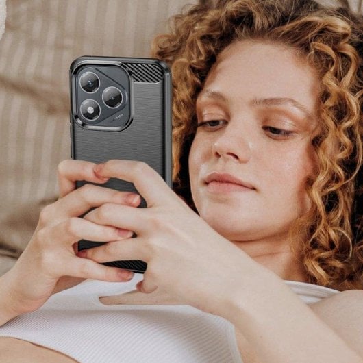 Coque pour mobile Max Power Digital Fibre de Carbone Antichoc Silicone Noir pour Honor 400 Lite