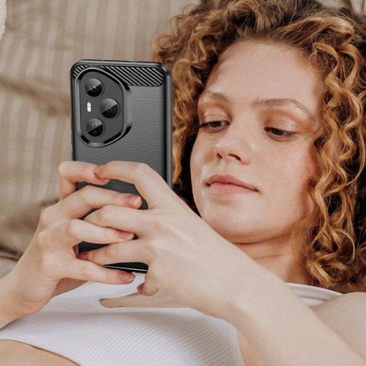 Coque pour mobile Max Power Digital Fibre de Carbone Antichoc Silicone Noir pour Honor 400 Pro