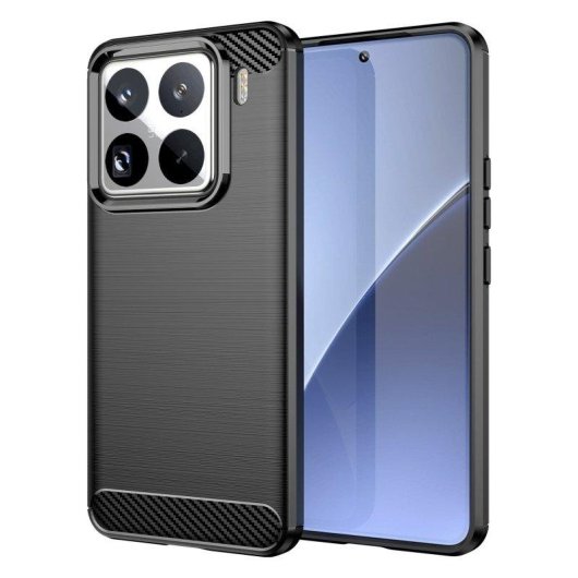 Handyhülle Max Power Digital Carbonfaser Stoßfest Silikon Schwarz für Xiaomi 15 Pro