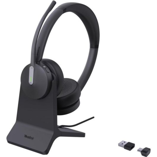 Auriculares Yealink BH70 Dual inalámbricos USB-C/A para oficina con Cancelación de Ruido y base de carga negros