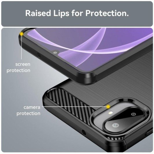 Schutzhülle Max Power Digital Samsung Galaxy A07 Carbonfaser Stoßfest Schwarz