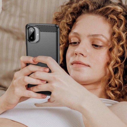 Schutzhülle Max Power Digital Samsung Galaxy A07 Carbonfaser Stoßfest Schwarz