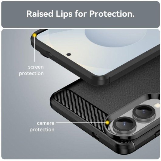 Capa Max Power Digital Samsung Galaxy S25 Edge Fibra Carbono Antichoque Preta