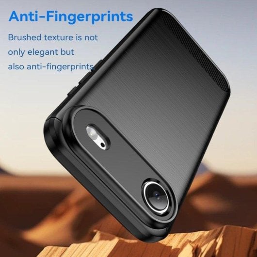 Funda für Handy Max Power Digital Carbonfaser Stoßfest Silikon Schwarz für iPhone Air