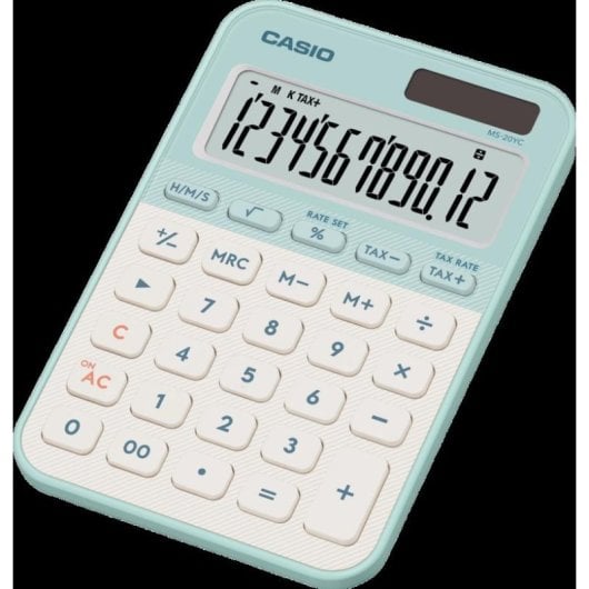 Calculadora Casio MS-20YC 12 Dígitos Solar/Bateria Verde Claro