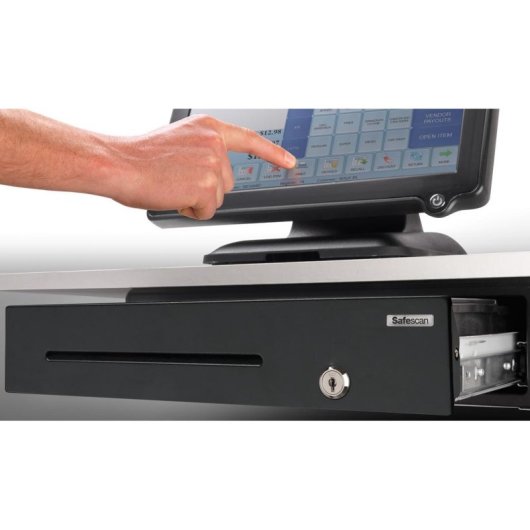 Cassetto portadenaro Safescan SD-4141 acciaio nero 4 banconote 8 monete 24 V