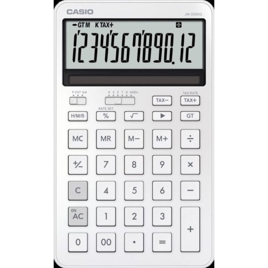 Tischrechner Casio JW-200DQ Weiß 12-stellig Metall Solar Batterie