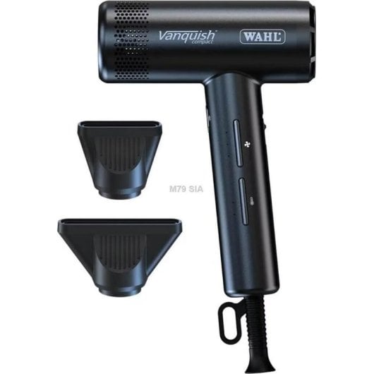 Secador de Pelo Profesional Iónico Wahl Vanquish Compact 1600W 4 Temperaturas 3 Velocidades con Accesorios Negro