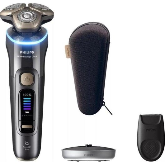 Rasoio Elettrico Viso Philips i9000 Prestige Ultra XP9402/11 Senza Filo 60min Funzionamento a Umido 3 Testine Ricarica Rapida