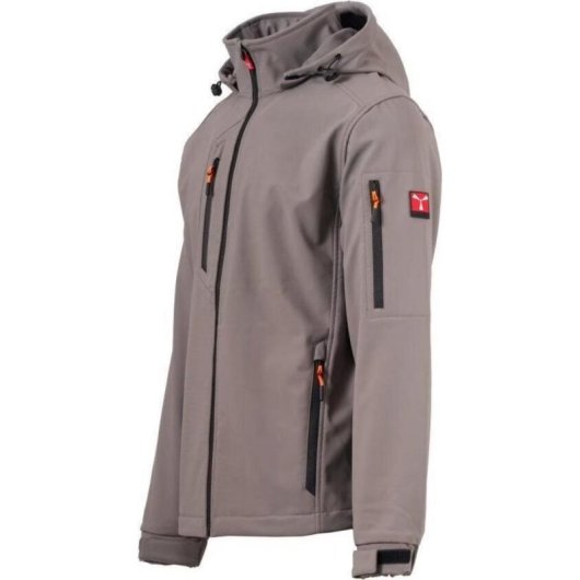 Softshelljacke Payper S01056-P229-13007 Herren Smoke Kapuze abnehmbar WP8000mm