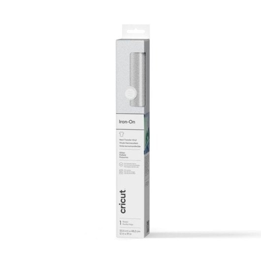 Vinyle de transfert thermique Cricut Glitter Iron-On blanc 305 mm x 483 mm