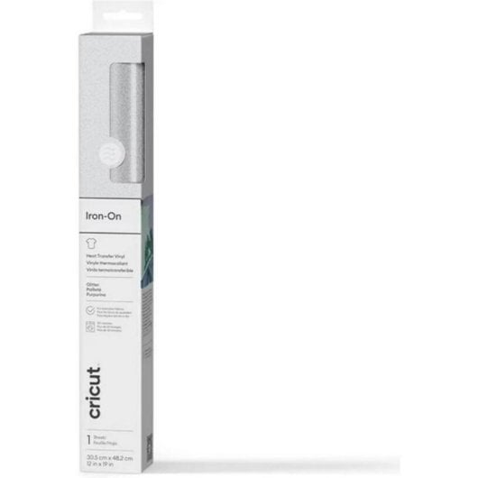 Vinyle de transfert thermique Cricut Glitter Iron-On blanc 305 mm x 483 mm