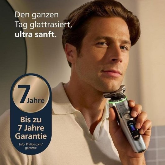 Rasoio Elettrico Viso Philips i9000 Prestige Ultra XP9404/38 Senza Filo 60min Uso a Secco e sotto la Doccia 5 Impostazioni 3 Testine Ricarica Rapida