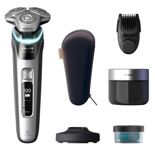 Rasoio Elettrico Viso Philips i9000 Prestige XP9204/33 Senza Filo 60min Funzionamento a Umido 3 Testine Ricarica Rapida