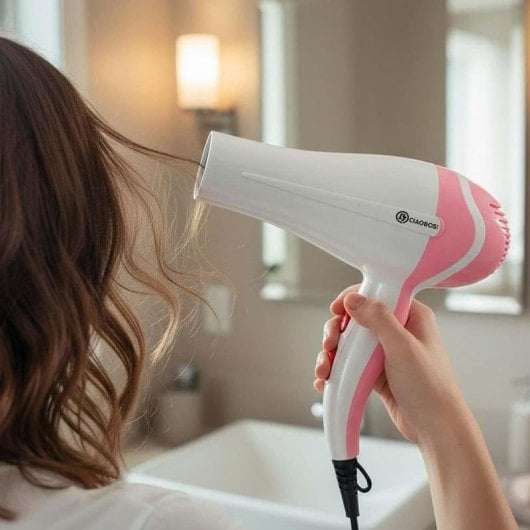 Kompakt Föhn Avizar TX-8790 1000W 4 Geschwindigkeiten Temperaturregelung Rosa Weiß