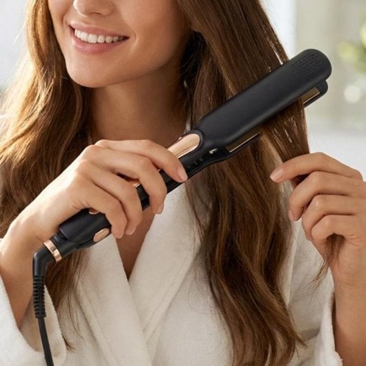 Turmalin-Keramik-Glätteisen Avizar TX-39696 230ºC 1 Temperaturstufe Nass Trocken Marineblau