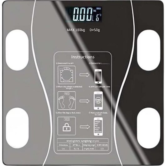 Personenwaage Avizar TX-03034 Smart Glas Schwarz App-Konnektivität 180 kg