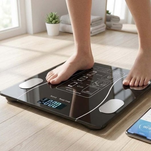 Personenwaage Avizar TX-03034 Smart Glas Schwarz App-Konnektivität 180 kg