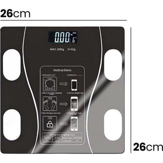 Balance Impédancemètre Avizar TX-03034 Jusqu'à 180 kg Analyse Graisse Contrôle App