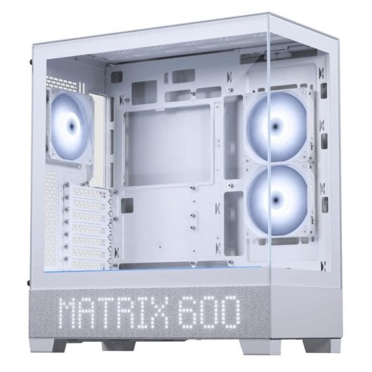 Caja Phanteks XT View Matrix Blanca con paneles de vidrio templado y pantalla LED integrada
