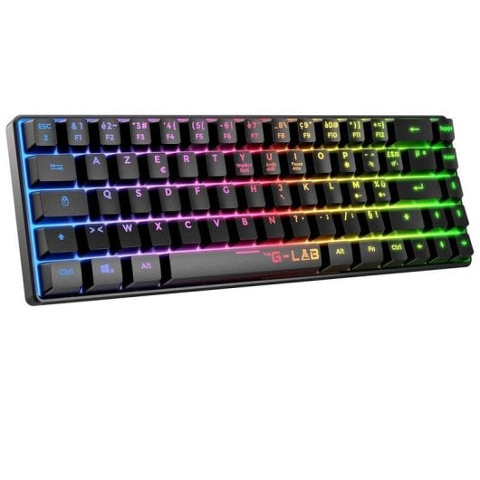 Teclado The G-Lab Keyz Hydrogen Wireless de membrana compacto TKL RGB AZERTY Francés
