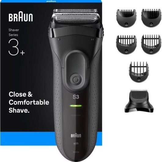 Afeitadora Facial Braun 3000BT Inalámbrica 45min Seco y Mojado 5 Ajustes 5 Peines Carga Rápida