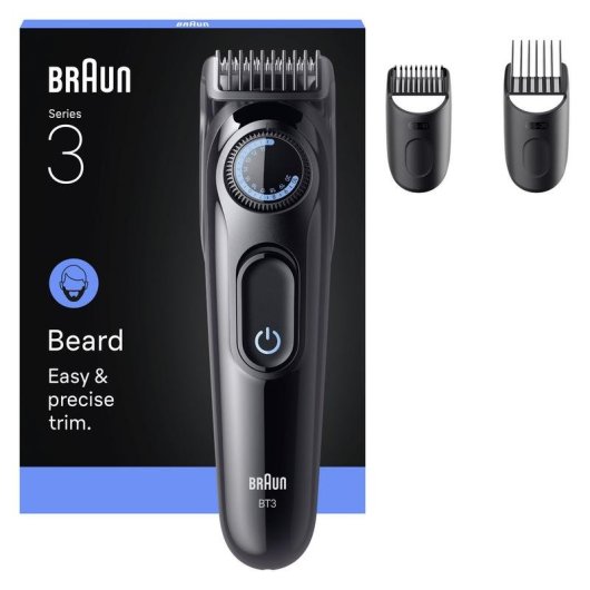 Depiladora para barba Braun BeardTrimmer 3 80789791 ajuste de 0,5 a 20 mm batería 50 min
