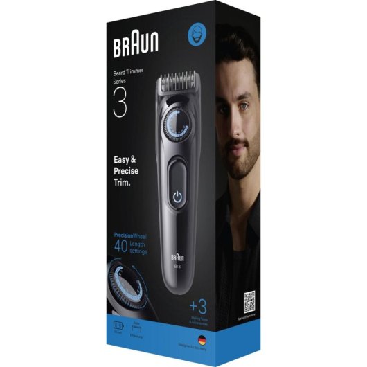 Depiladora para barba Braun BeardTrimmer 3 80789791 ajuste de 0,5 a 20 mm batería 50 min