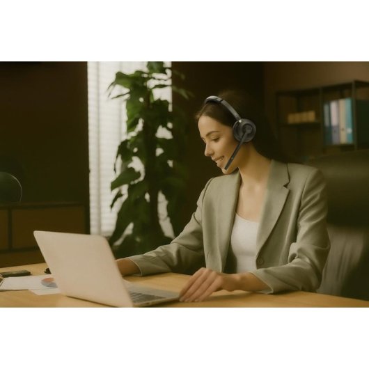 Auriculares Creative Chat Wireless inalámbricos Bluetooth USB-C con Cancelación de Ruido, micrófono, oficina, negro