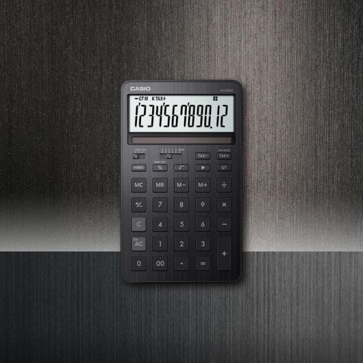 Tischrechner Casio JW-200DQ 12-stellig Metall Schwarz Solar Batterie