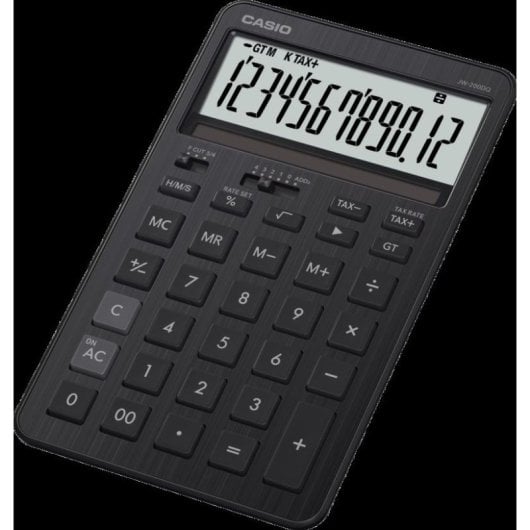 Tischrechner Casio JW-200DQ 12-stellig Metall Schwarz Solar Batterie