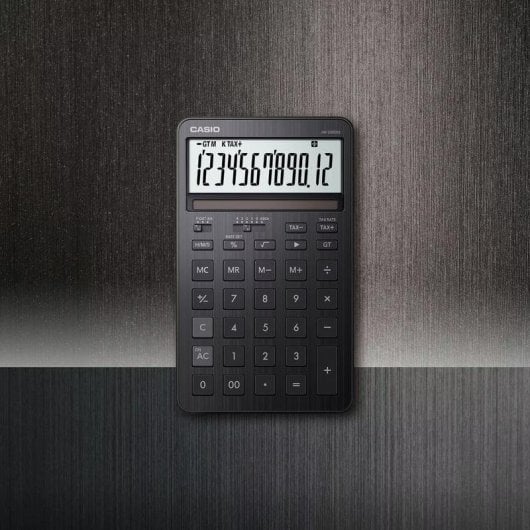 Tischrechner Casio JW-200DQ 12-stellig Metall Schwarz Solar Batterie