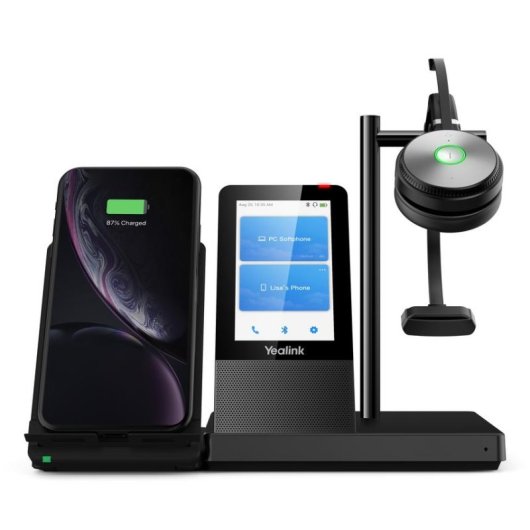 Auriculares Yealink WH66 Mono UC inalámbricos Bluetooth con Cancelación de Ruido, Base de carga y Touchscreen, schwarz