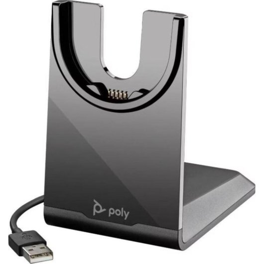 Ladestation Poly Voyager USB-A für Headsets, Ladehalterung, Schwarz