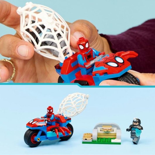 Set de construção LEGO Marvel 11206 Spidey Moto e Rhino 61 peças