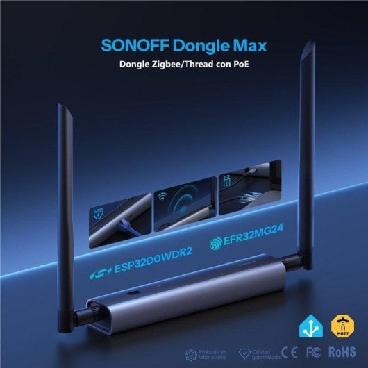 Dongle Sonoff Dongle Max Zigbee Thread Dual 5dBi Antennen Aluminiumgehäuse